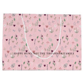 Vintage Eier Sonnige Wildblumen Personalisiert Ost Große Geschenktüte (Rückseite)