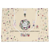 Vintage Eier Sonnige Wildblumen Personalisiert Ost Große Geschenktüte (Vorderseite)