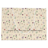 Vintage Eier Sonnige Wildblumen Personalisiert Ost Große Geschenktüte (Rückseite)