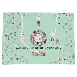 Vintage Eier Sonnige Wildblumen Personalisiert Ost Große Geschenktüte