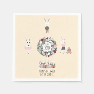 Vintage Eier Sonnige Wildblumen Personalisiert Ost Serviette
