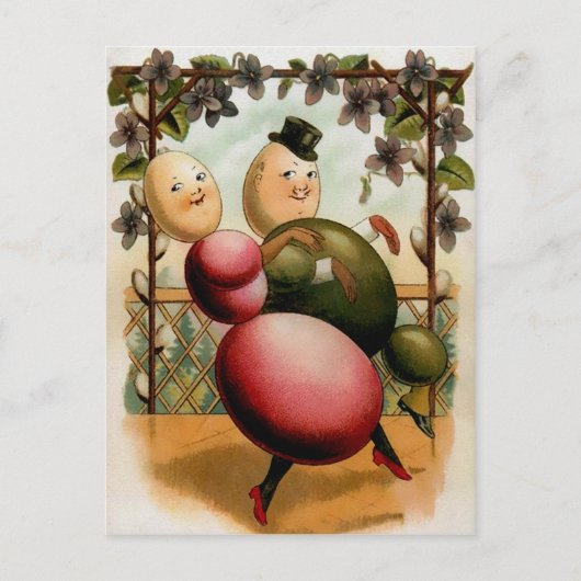 Vintage Eiertänzer Ostern Postkarte (Vorderseite)