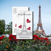 Vintage Eiffel Tower - red hearts Visitenkarte