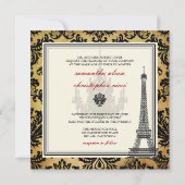 VINTAGE EIFFEL-TOWER/VANILLA-WIRBEL EINLADUNG (Rückseite)