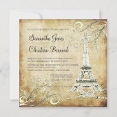 VINTAGE EIFFEL-TOWER/VANILLA-WIRBEL EINLADUNG (Rückseite)