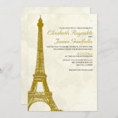Vintage Eiffel-Turm-Hochzeits-Einladungen Einladung (Vorne/Hinten)