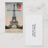 Vintage Eiffel-Turm-Postkarte Visitenkarte (Vorne/Hinten)