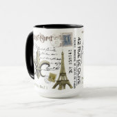 Vintage Eiffel-Turmkaffee-Tasse Tasse (Vorderseite Links)
