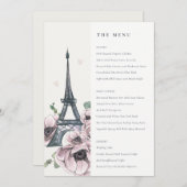 Vintage eiffelturm-Blumenkarte Dankeskarte (Vorne/Hinten)