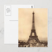 Vintage Eiffelturm Design Postkarte (Vorne/Hinten)