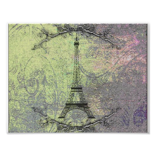 Vintage Eiffelturm Fotodruck (Vorne)
