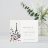 Vintage Eiffelturm-Hochzeit RSVP Karte (Stehend Vorderseite)