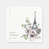 Vintage Eiffelturm-Hochzeit Serviette (Vorderseite)