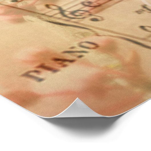 Vintage Eiffelturm Kunst Poster (Ecke)