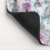 Vintage Eiffelturm-Mannequin-Blumenzange Mousepad (Ecke)