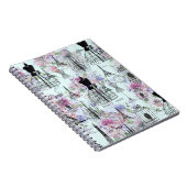 Vintage Eiffelturm-Mannequin-Blumenzange Notizblock (Rechte Seite)