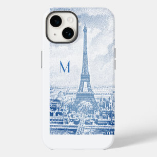 Vintage Eiffelturm -monogrammiert iPhone 14 Hülle