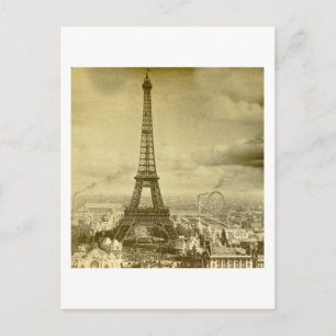 Vintage Eiffelturm Paris Frankreich 1889 Postkarte