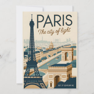Vintage Eiffelturm Paris Frankreich Retro-Reise  Feiertagskarte