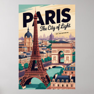 Vintage Eiffelturm Paris Frankreich Retro-Reise Poster