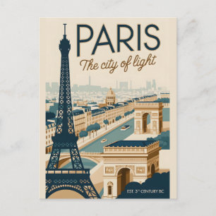 Vintage Eiffelturm Paris Frankreich Retro-Reise Postkarte