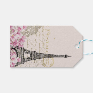 Vintage Eiffelturm Paris Frankreich Romantik Rose Geschenkanhänger