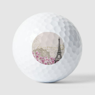 Vintage Eiffelturm Paris Frankreich Romantik Rose Golfball