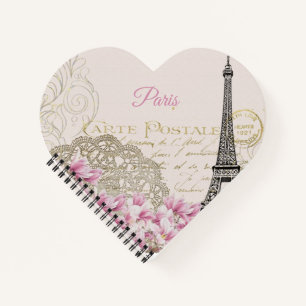 Vintage Eiffelturm Paris Postkarte Notizblock
