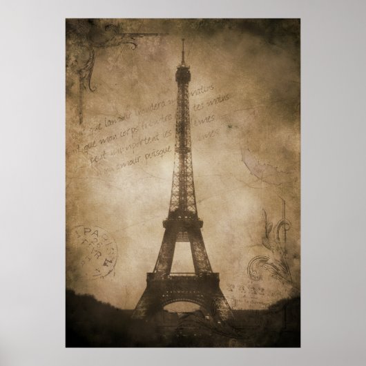 vintage Eiffelturm Poster (Vorne)