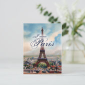 Vintage Eiffelturm Postkarte (Stehend Vorderseite)