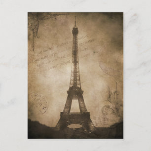 vintage Eiffelturm Postkarte