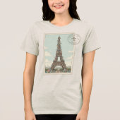 Vintage Eiffelturm Tri-Blend Shirt (Vorderseite)