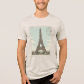 Vintage Eiffelturm  Tri-Blend Shirt (Vorderseite)