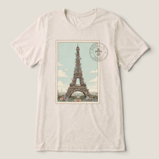 Vintage Eiffelturm  Tri-Blend Shirt (Design Vorderseite)
