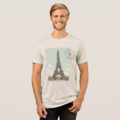Vintage Eiffelturm  Tri-Blend Shirt (Vorderseite voll)