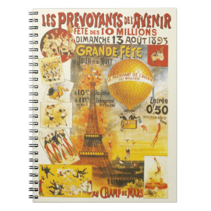 Vintage Eiffelturm und Ballon Notizblock