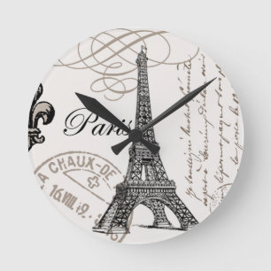 Vintage Eiffelturm...Wanduhr Runde Wanduhr