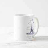 Vintage Eiffelturm zum Bastillesturm Kaffeetasse (VorderseiteRechts)