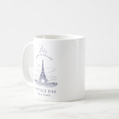 Vintage Eiffelturm zum Bastillesturm Kaffeetasse (Vorderseite Links)