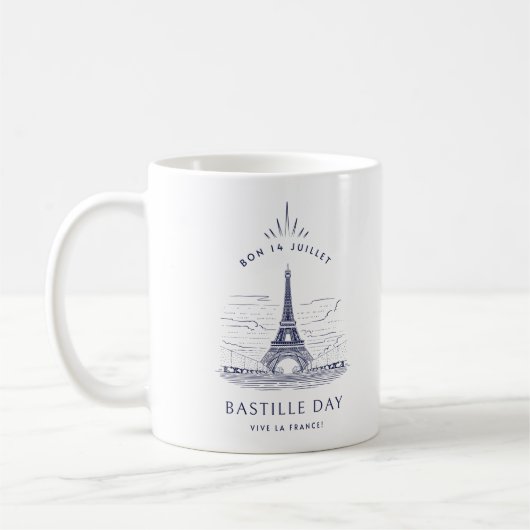 Vintage Eiffelturm zum Bastillesturm Kaffeetasse (Links)