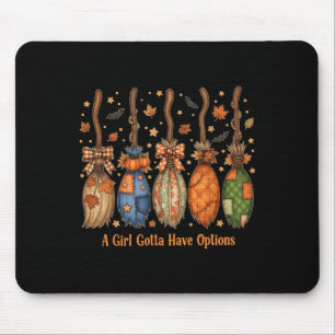 Vintage Ein Mädchen muss Optionen haben Halloween Mousepad