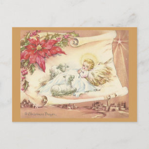 Vintage Ein Weihnachtsgebet Feiertagspostkarte