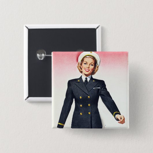 Vintage Einberufung des Button (Vorne & Hinten)