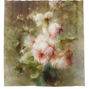 Vintage Eine Vase mit Rosen Margaretha Roosenboom Duschvorhang