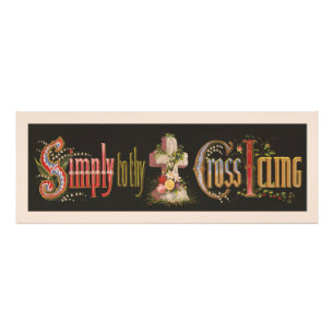 Vintage einfach zu Ihrem Kreuz I Klingeltext Fotodruck