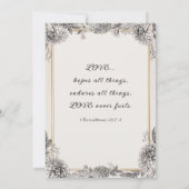 Vintage Einfache Christliche Hochzeit mit Flora Einladung (Rückseite)