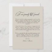 Vintage Einfache Elegante Kalligraphie Foto Hochze Dankeskarte (Rückseite)