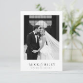 Vintage Einfache Foto-Hochzeit Save The Date (Stehend Vorderseite)