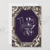 Vintage, einfache Gothic-Skull-Halloween-Kinderdus Einladung (Rückseite)