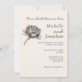 Vintage Einfache Rose Christliche Hochzeit Einladung (Vorderseite)